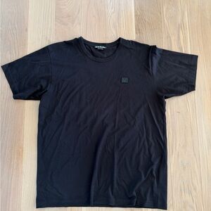 Acne Studios Face Patch T-Shirt Black Size XL Made in Portugal Minimal Logo Tee